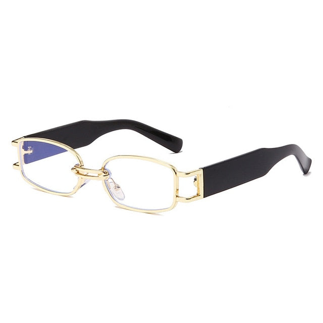 SO&EI Fashion Small Rectangle Women Sunglasses Brand Designer Vintage Square Punk Sun Glasses Men Shades UV400 Clear Eyewear