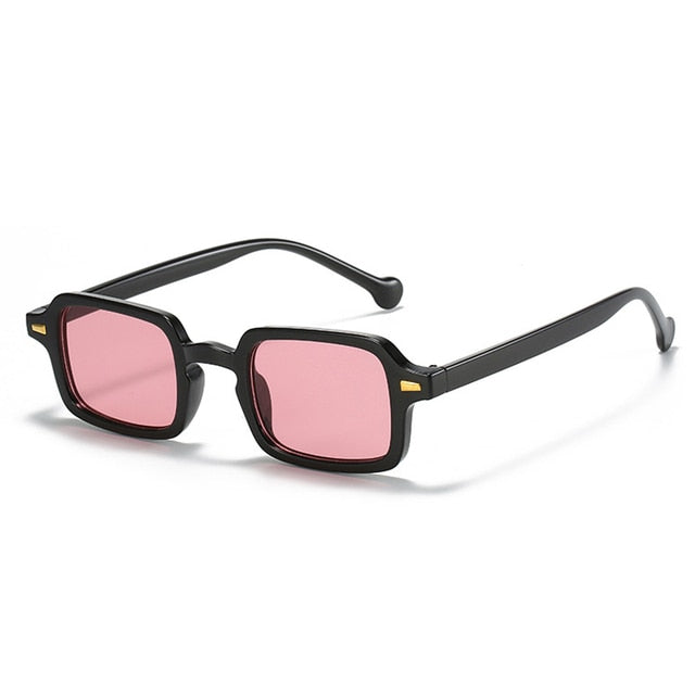 SO&EI Fashion Square Sunglasses Women Retro Rivets Decoration Gradient Shades UV400 Men Leopard Blue Sun Glasses