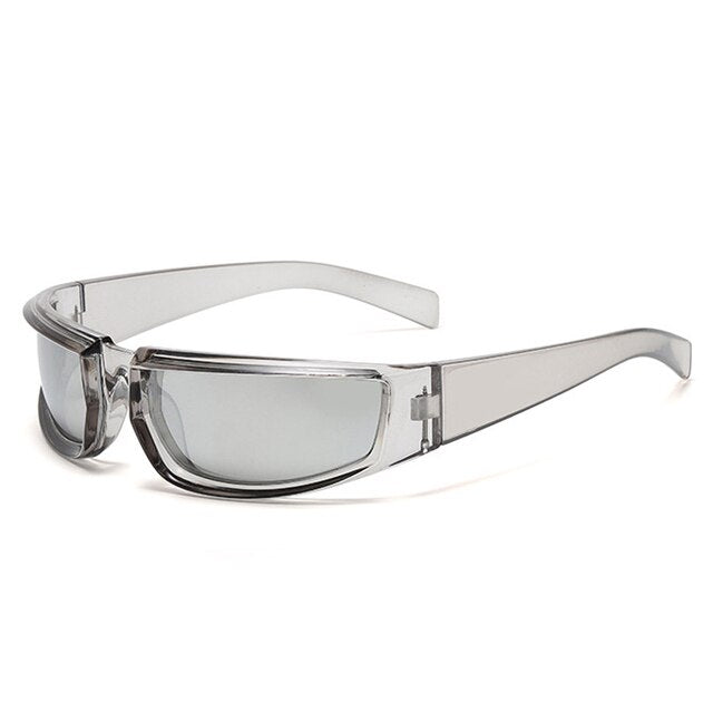 SO&EI Retro Y2K Punk Women Sunglasses Fashion Colorful Mirror Shades UV400 Eyewear Men Outdoor Sports Driving Goggles