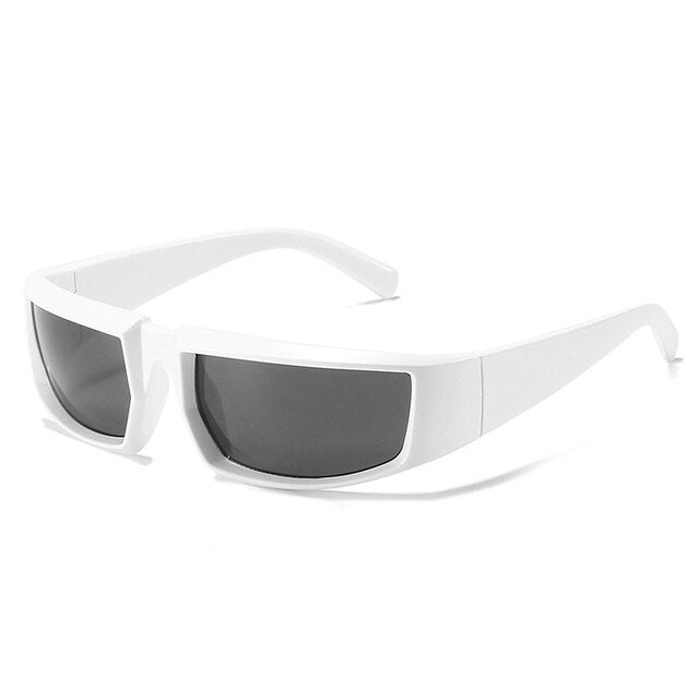 SO&EI Retro Y2K Punk Women Sunglasses Fashion Colorful Mirror Shades UV400 Eyewear Men Outdoor Sports Driving Goggles