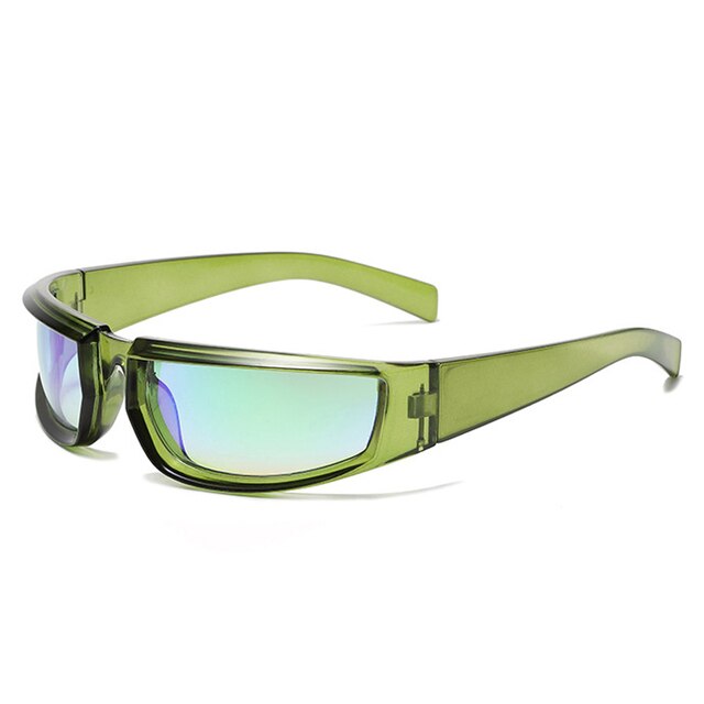 SO&EI Retro Y2K Punk Women Sunglasses Fashion Colorful Mirror Shades UV400 Eyewear Men Outdoor Sports Driving Goggles