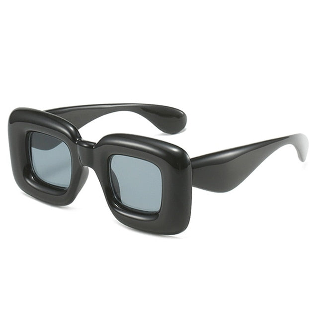 SO&EI Retro Y2K Square Candy Color Women Sunglasses Shades UV400 Fashion Brand Designer Men Red Yellow Unique Sun Glasses