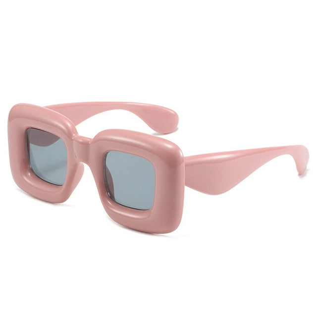 SO&EI Retro Y2K Square Candy Color Women Sunglasses Shades UV400 Fashion Brand Designer Men Red Yellow Unique Sun Glasses