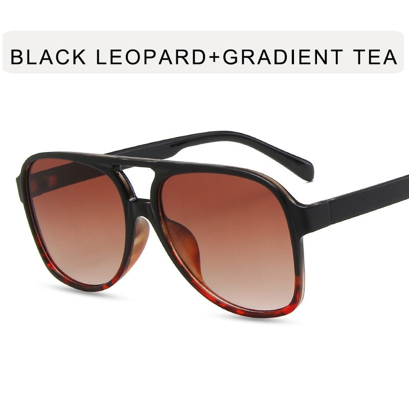 Vintage Oversized Sunglasses Women Retro Brand Big Frame Sun Glasses Female Black Yellow Ins Style Square Glasses Oculos De Sol