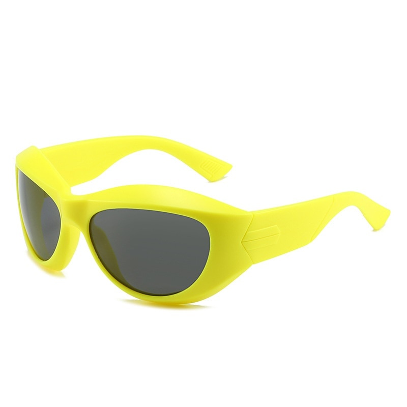 Unique Irregular Hip Hop Sunglasses For Women New Brand Stripe Leg Arc Cool Sun Glasses Men Y2K Vintage Gothic Shades Goggles