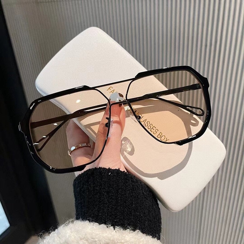 Oversized Sunglasses Women 2022 New Unique One Piece Sunglasses For Men UV400 Fashion Punk Glasses Trending Female Eyeglasses