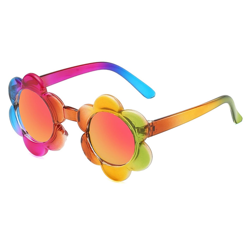 New Kids Sunglasses Colorful Flowers Sunglasses Cartoon Children Sun Glasses Fashion Kids Round UV-Protection Shades Eyewear
