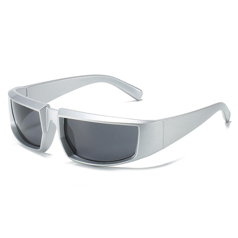 SO&EI Retro Y2K Punk Women Sunglasses Fashion Colorful Mirror Shades UV400 Eyewear Men Outdoor Sports Driving Goggles