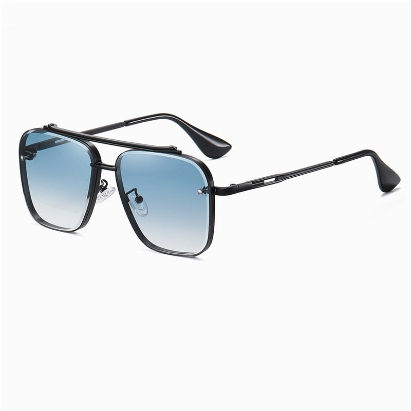 2022 New Gradient Sunglasses for Men Fashion Metal Big Frame Sun Glasses Brand Design Luxury Lunette De Soleil Homme UV400