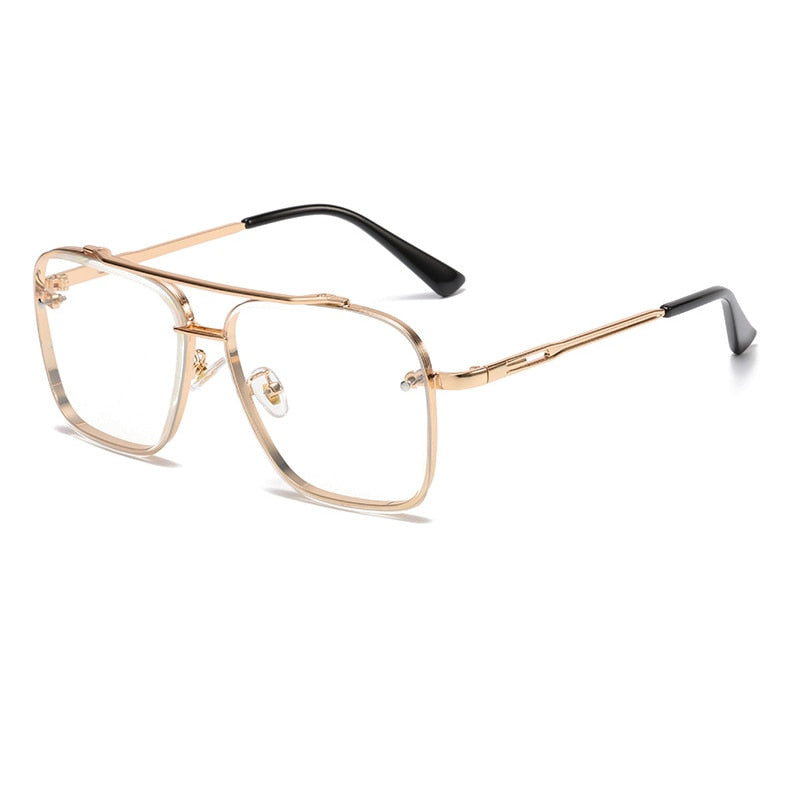 2022 New Gradient Sunglasses for Men Fashion Metal Big Frame Sun Glasses Brand Design Luxury Lunette De Soleil Homme UV400