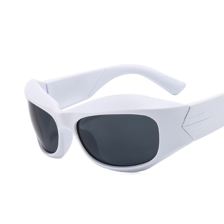 Unique Irregular Hip Hop Sunglasses For Women New Brand Stripe Leg Arc Cool Sun Glasses Men Y2K Vintage Gothic Shades Goggles