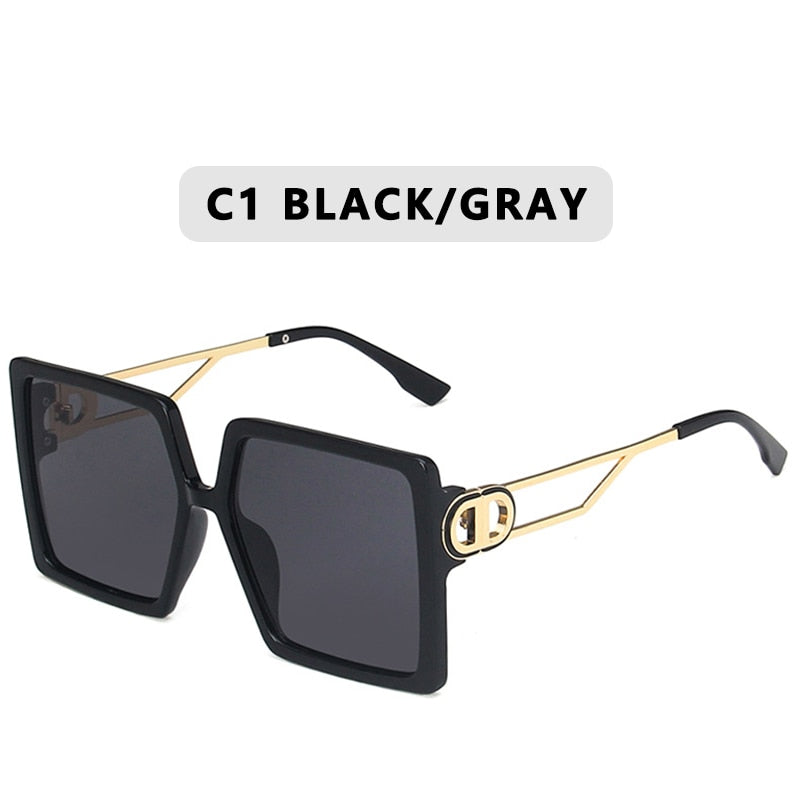 Retro Double Bridges Women Sunglasses Brand Design Fashion Gradient Eyewear Trending Hollow Driving Sun Glasses Men Shades