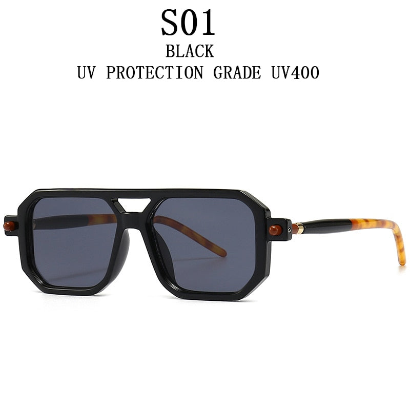 Retro Fashion Glasses Square Sunglasses For Men Blue Light Blocking Shades Sunglasses Women Vintage Vasos Decorativos Oculos Sol
