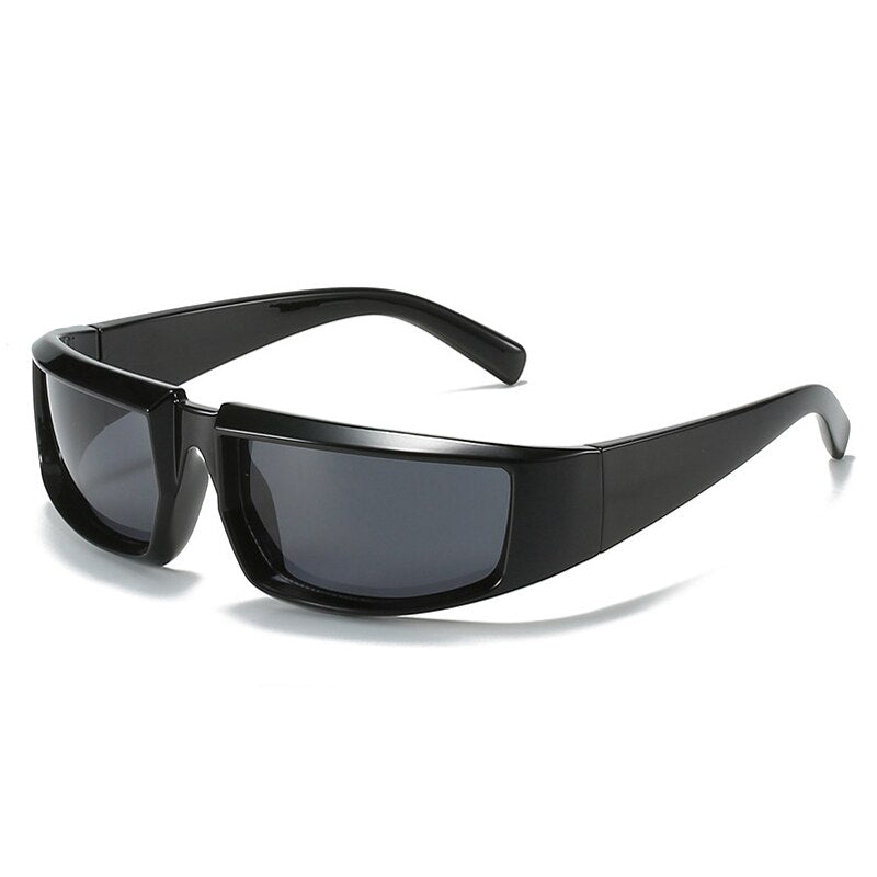 SO&EI Retro Y2K Punk Women Sunglasses Fashion Colorful Mirror Shades UV400 Eyewear Men Outdoor Sports Driving Goggles