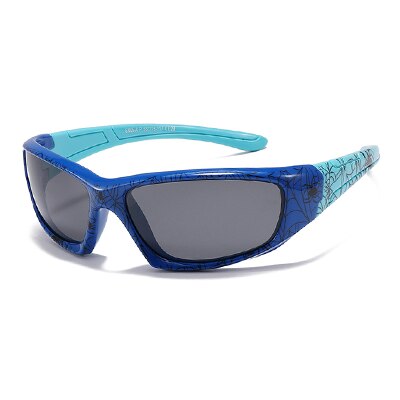 Ralferty Cool Kids Sunglasses Polarized Anti UV400 Outdoor Riding Sport Sun Glasses Child Boy Girl Spider Cobweb Shade 3-9 Year