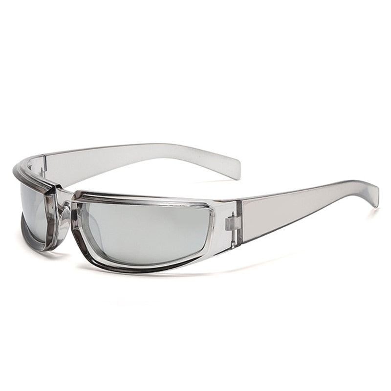 SO&EI Retro Y2K Punk Women Sunglasses Fashion Colorful Mirror Shades UV400 Eyewear Men Outdoor Sports Driving Goggles
