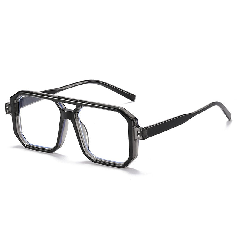 SHAUNA Retro Square Double Bridges Women Sunglasses Fashion Candy Colors Clear Gradient Shades UV400 Men Rivets Sun Glasses