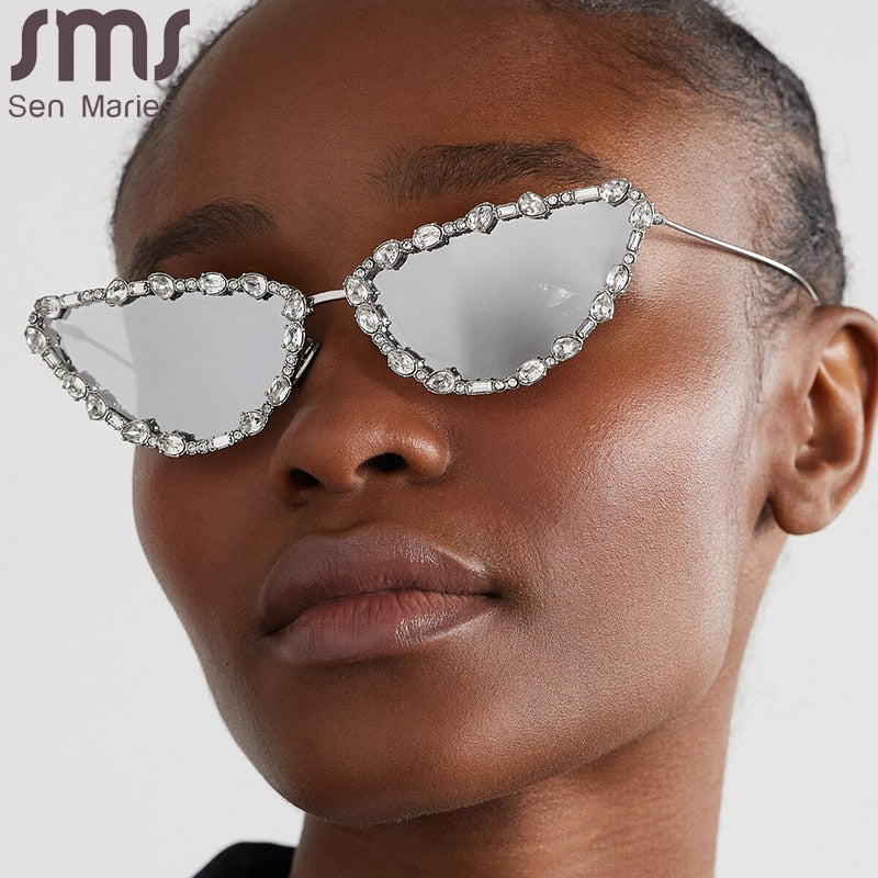 Fashion Cat Eye Diamonds Sunglasses 2023 New Women Men Luxury Rhinestone Sun Glasses Female Outdoor Shades Eyewear UV400 Oculos