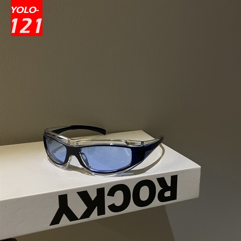 Cateye Glasses Punk Style Sunglasses Women Summer Fashion Eyewear Y2k Future Technology Sense Sunglasses Men Women Trend Goggles
