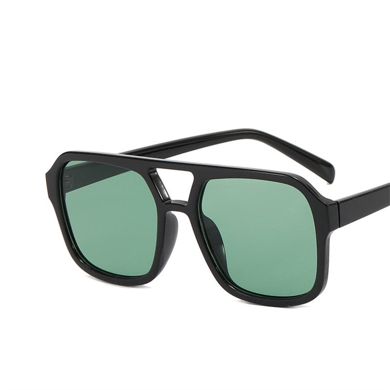 Fashion Square Sunglasses Women Vintage Frame Female Double Beam Sun Glasses Ocean Gradient Retro Designer Outdoor Oculos De Sol