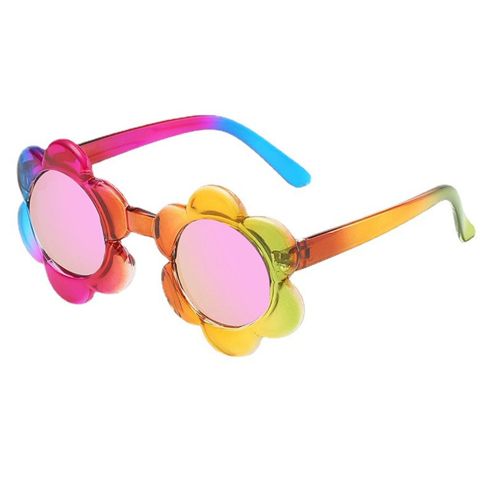 New Kids Sunglasses Colorful Flowers Sunglasses Cartoon Children Sun Glasses Fashion Kids Round UV-Protection Shades Eyewear