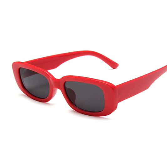 Vintage Black Square Sunglasses | Women | UV400 Small Rectangle Gradient Clear Mirror Luxury Shades