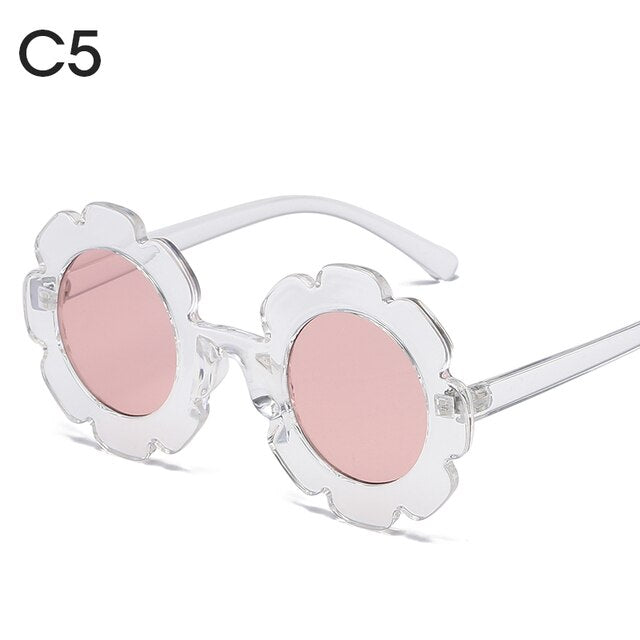 Vintage Kids Sunglasses Child Sun Glasses Round Flower Gafas Baby Children UV400 Sport Sunglasses Girls Boys Oculos De Sol
