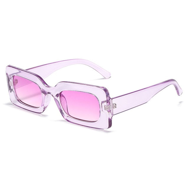Women's Sunglasses 2022 Fashion Vintage Rectangle Frame Purple Pink Square Glasses Girls Sun Glasses Ladies Eyewear UV400