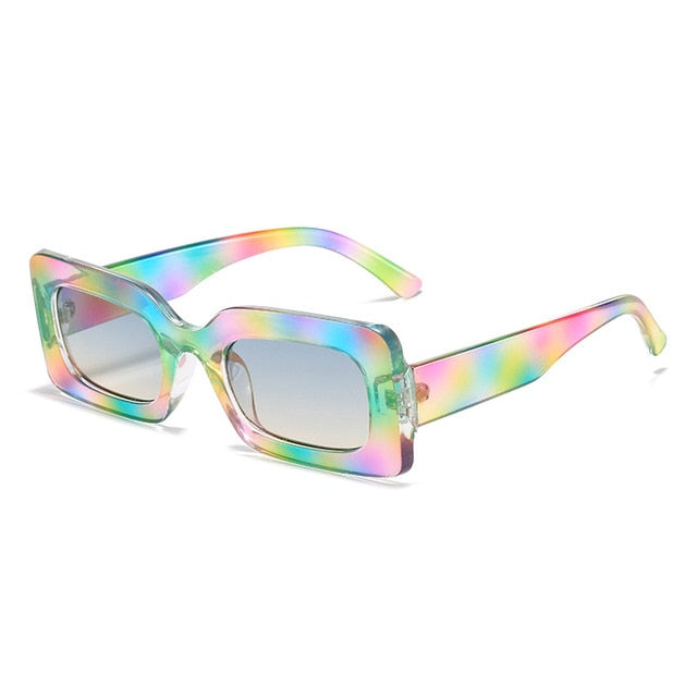 Women's Sunglasses 2022 Fashion Vintage Rectangle Frame Purple Pink Square Glasses Girls Sun Glasses Ladies Eyewear UV400