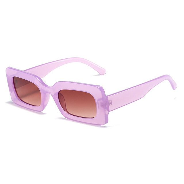 Women's Sunglasses 2022 Fashion Vintage Rectangle Frame Purple Pink Square Glasses Girls Sun Glasses Ladies Eyewear UV400