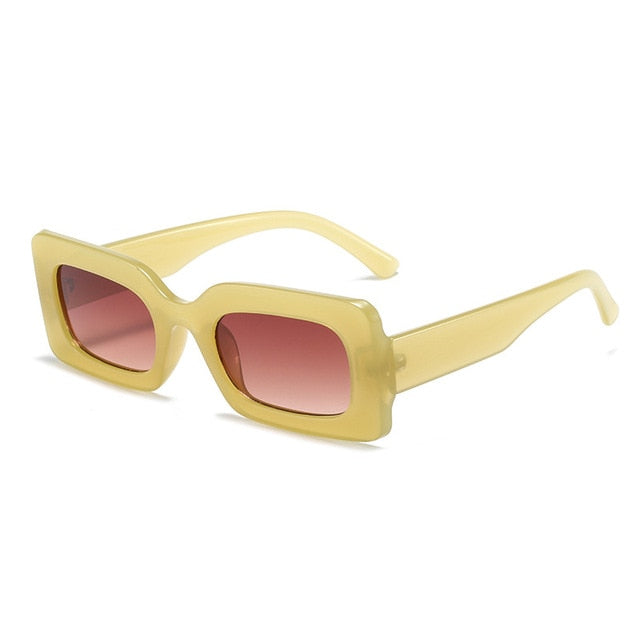 Women's Sunglasses 2022 Fashion Vintage Rectangle Frame Purple Pink Square Glasses Girls Sun Glasses Ladies Eyewear UV400