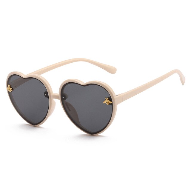 XJiea Luxury Brand Heart Shape Kids Sunglasses Fashion Designer Bee Children Sun Glasses Summer Outdoor Boys Girls Accessory