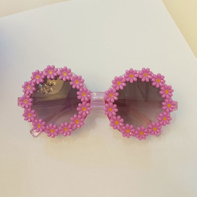 iboode Kids Sunglasses Oval Flower Fashion Children Sunglasses Girls Baby Shades Glasses UV400 Outdoor Sun Protection Eyewear