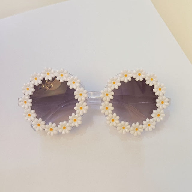 iboode Kids Sunglasses Oval Flower Fashion Children Sunglasses Girls Baby Shades Glasses UV400 Outdoor Sun Protection Eyewear