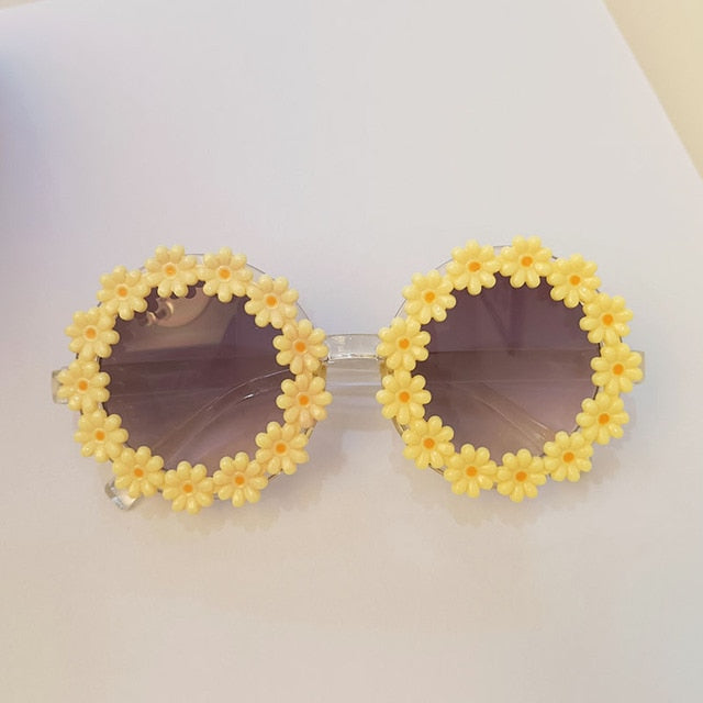 iboode Kids Sunglasses Oval Flower Fashion Children Sunglasses Girls Baby Shades Glasses UV400 Outdoor Sun Protection Eyewear