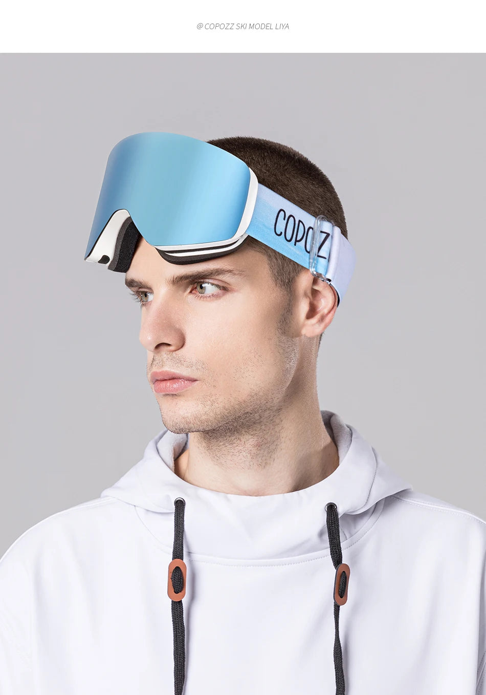 COPOZZ OTG Ski Goggles | UV400 Anti-Fog | Fits Over Glasses | Yellow Lens Kit Included