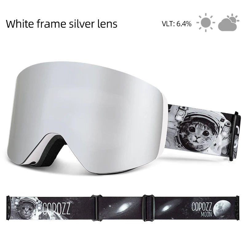 COPOZZ OTG Ski Goggles | UV400 Anti-Fog | Fits Over Glasses | Yellow Lens Kit Included