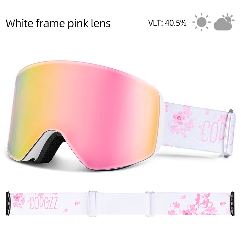 COPOZZ OTG Ski Goggles | UV400 Anti-Fog | Fits Over Glasses | Yellow Lens Kit Included