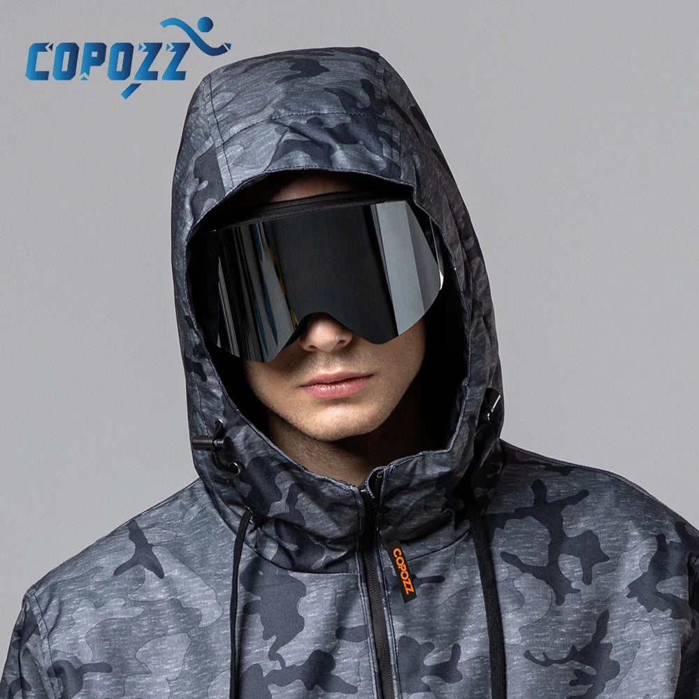 COPOZZ OTG Ski Goggles | UV400 Anti-Fog | Fits Over Glasses | Yellow Lens Kit Included