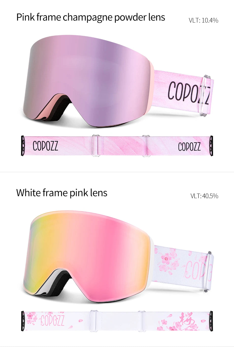 COPOZZ OTG Ski Goggles | UV400 Anti-Fog | Fits Over Glasses | Yellow Lens Kit Included