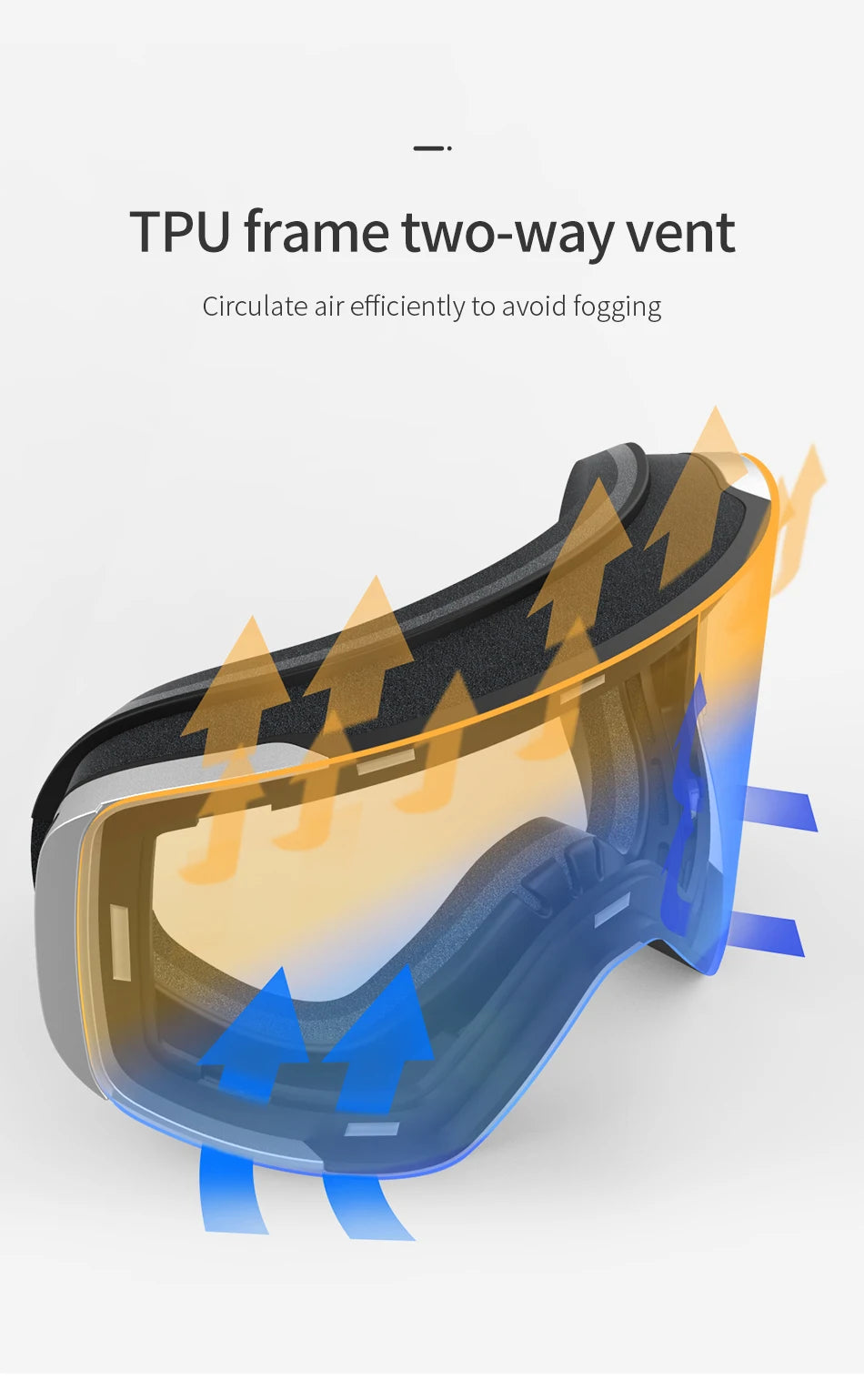 COPOZZ OTG Ski Goggles | UV400 Anti-Fog | Fits Over Glasses | Yellow Lens Kit Included