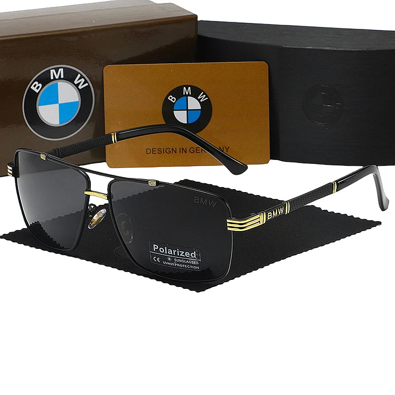 BMW Luxury Polarized Sunglasses for Men | UV400 Anti-Glare Rectangle Frame