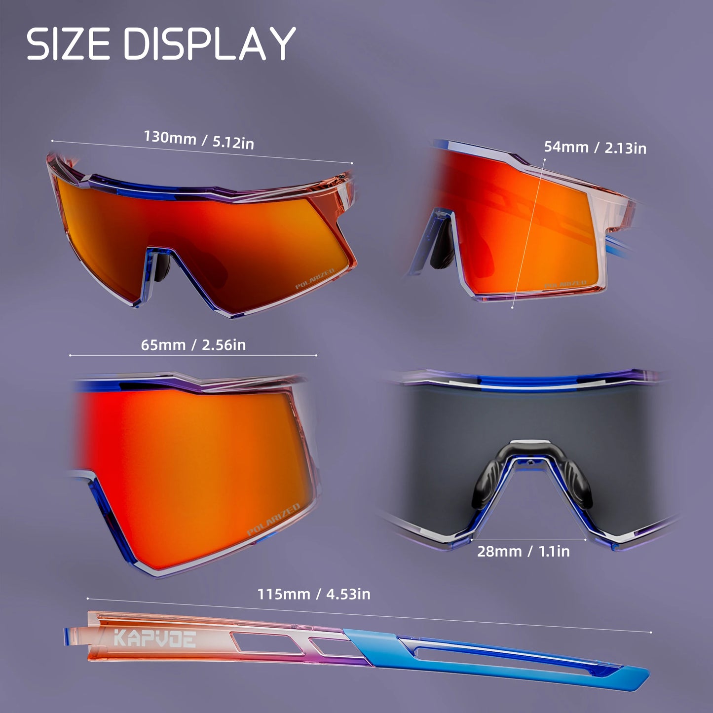 Kapvoe Kids Sports Sunglasses Polarized Cycling Glasses Teenagers UV400 Eyewear Boys and Girls Sports Running Biking Baseball