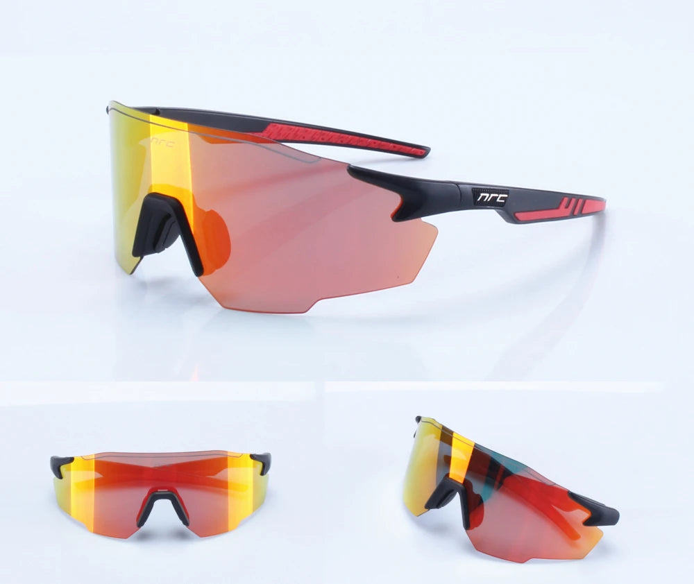 NRC Cycling Sunglasses 1lens UV400 TR90 Sports Bicycle Glasses MTB Mountain Bike Fishing Hiking Riding Eyewear for Men Women