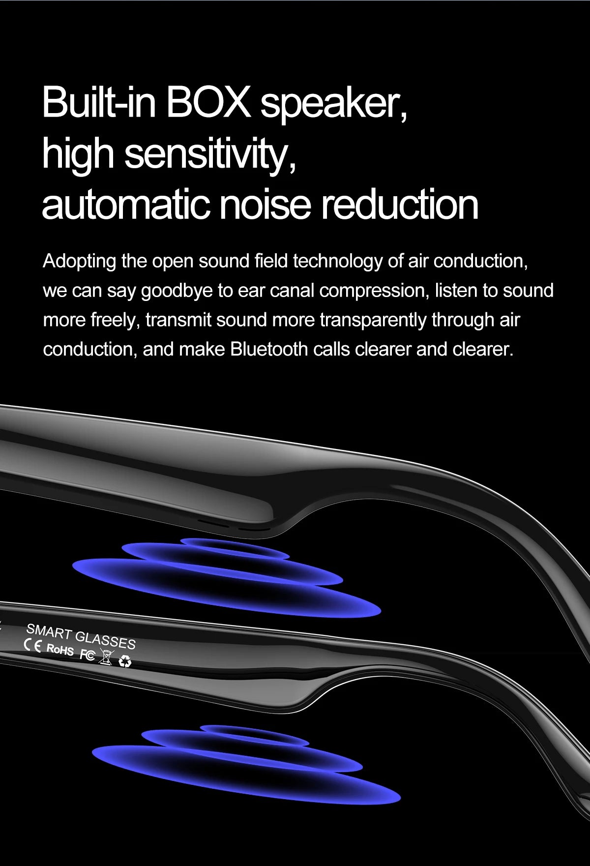 LIGE Smart Glasses AI Intelligent Real-time Translation Bluetooth 6.0 Sunglasses Outdoor Sport Earphone Calling Music Eyeglasses