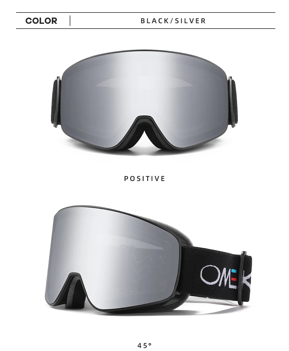 OMEKOL BRAND NEW Double Layers Anti-Fog Ski Goggles Snowmobile Eyewear Outdoor Sport Snow Snowboard Glasses