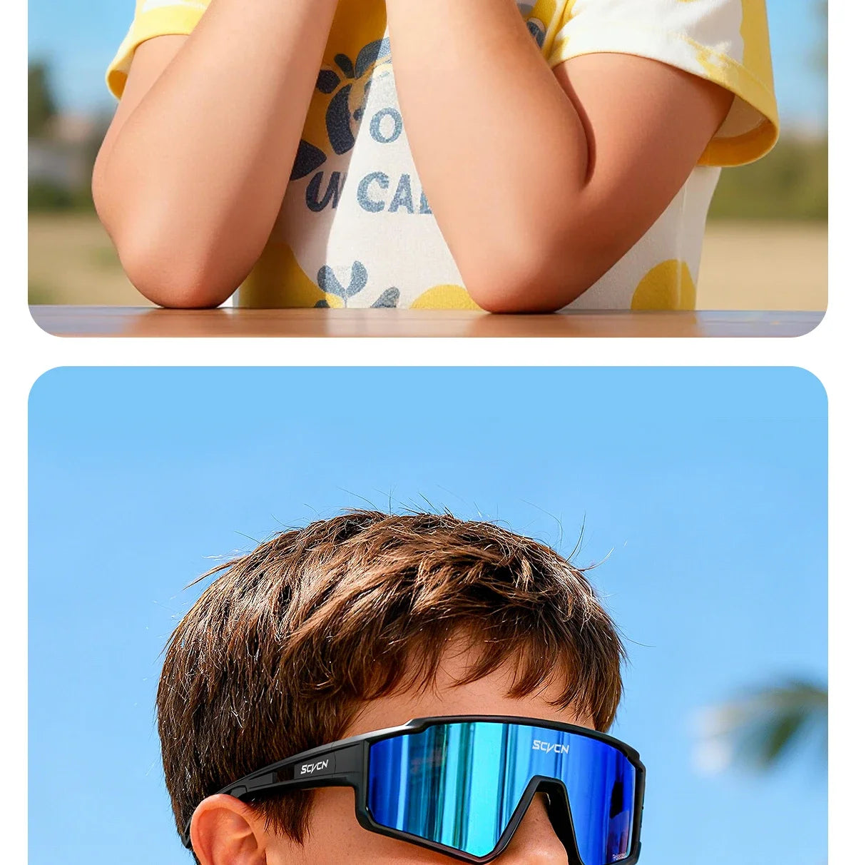 SCVCN Kids Polarized Sports Sunglasses Photochromic UV400 Boy Baseball Glasses Cycling Outdoor Eyewear Running Hiking Sunglasses