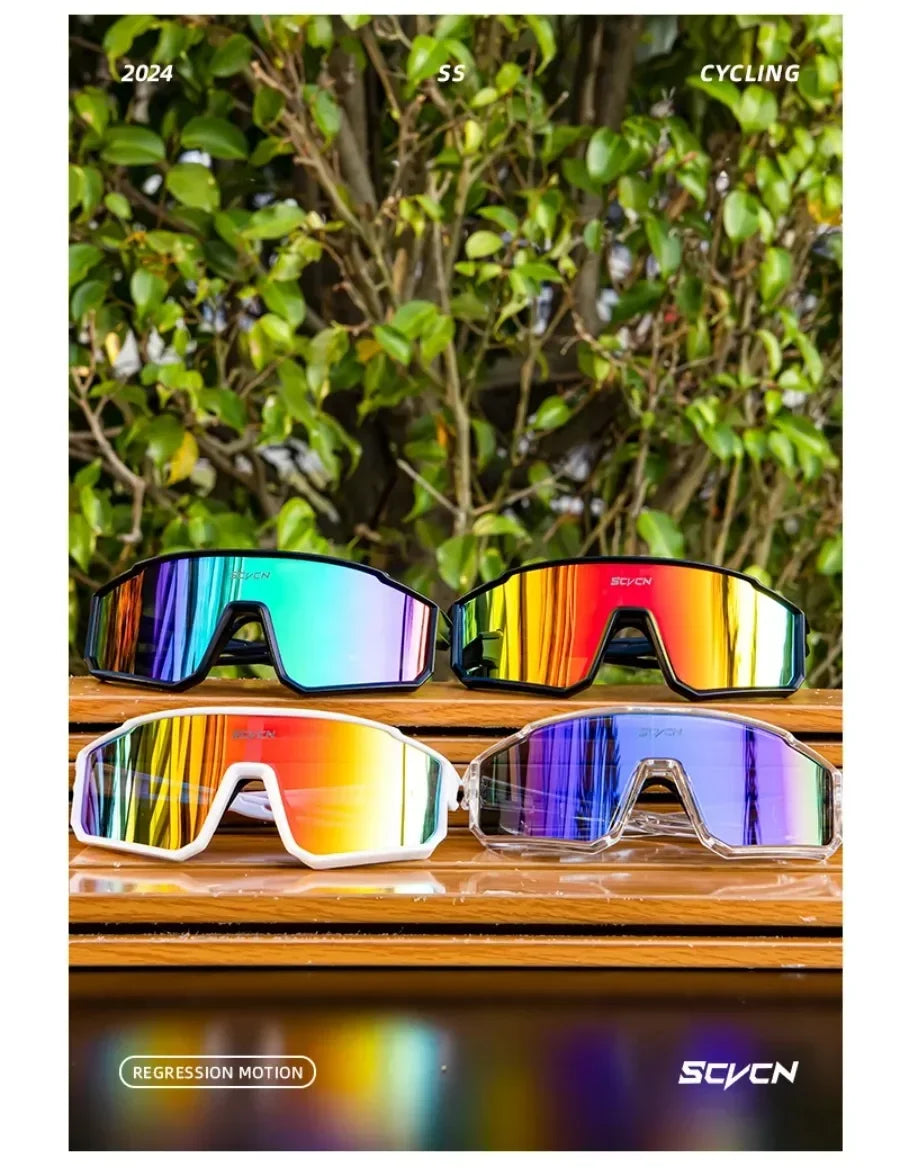 SCVCN UV400 Cycling Glasses Sunglasses for Men Sports Bike Bicycle Hiking Camping Golf Protection Glasses Women Baseball Fashion