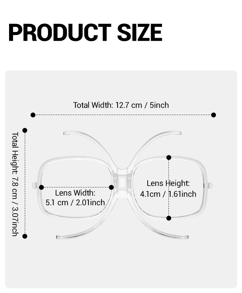 Kapvoe Myopia Frame for Ski Goggle Adjustable Snow Goggles Insert Clip-On Clip for Kapvoe Ski Goggle Myopia Frame Bike Frame