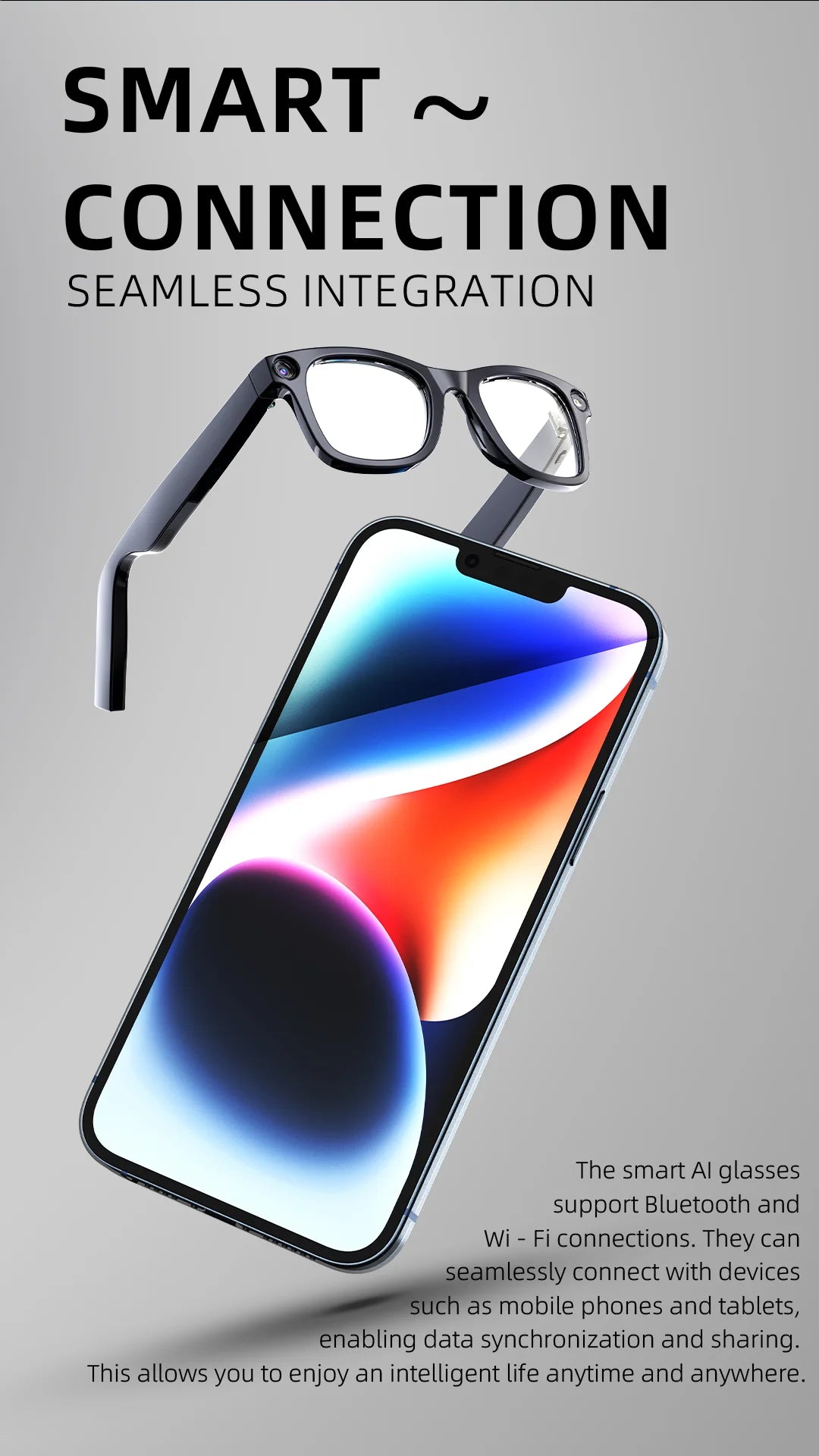 AI Eyeglasses Video Voice Call Noise Cancellation Wireless Bluetooth Headset HD Anti-Shake Camera Contact Glasses Goggles